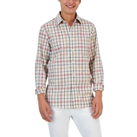 Club Room Mens Palermo Woven Plaid Button-Down Shirt Size XL - Picture 1 of 3